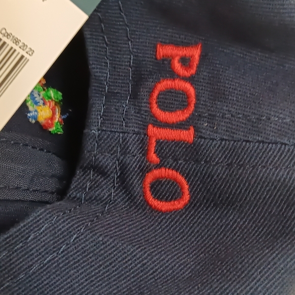 POLO RALPH LAUREN MEN'S NAVY BLUE ALL OVER LOGOS CAP HAT OSFA MSRP $49 BRAND NWT - Picture 5 of 7